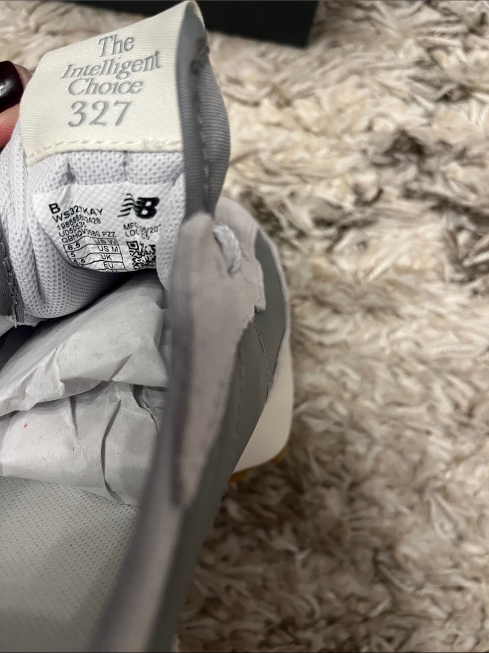 New Balance 327 sneakers. Grey Grey. Womens US sizd 6.5. New in box. - Picture 4 of 6
